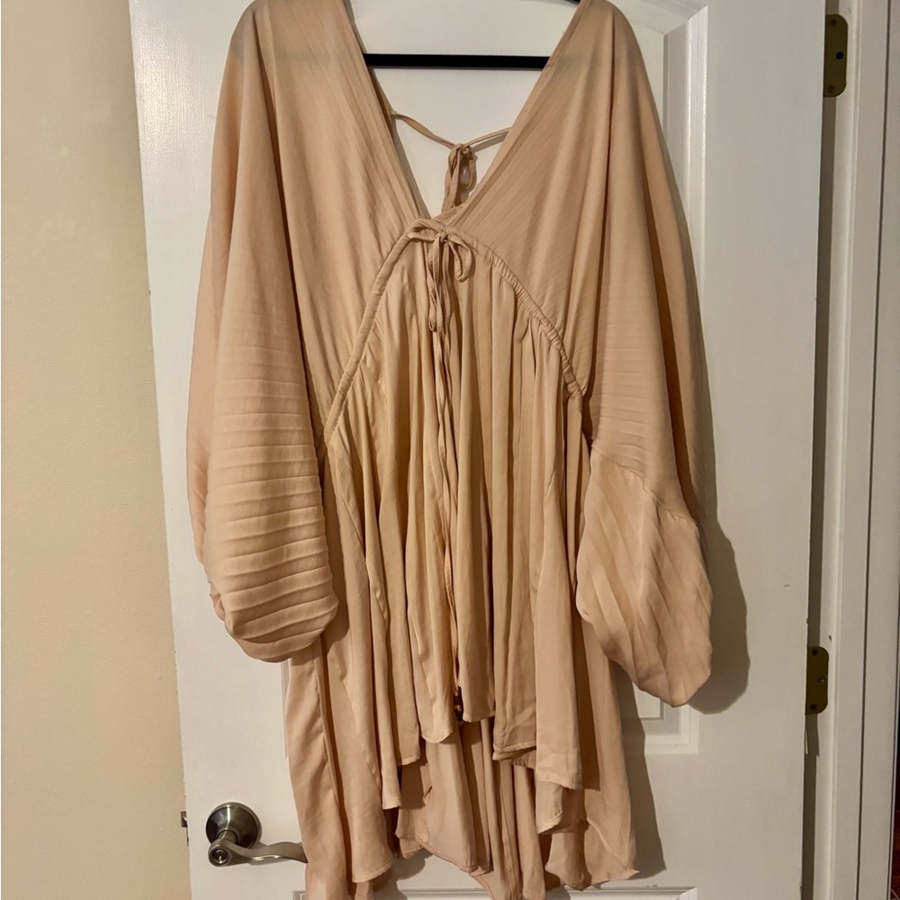 Women’s Free People Arzel Baloon Sleeve Blush Long Sleeve Mini Dress - Picture 3 of 8